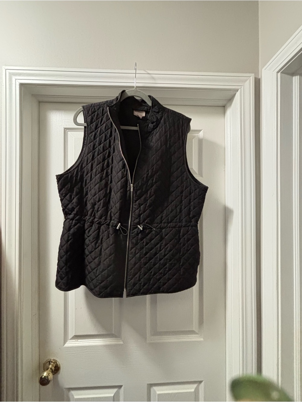 Chico's Black Quilted Zip-Front Vest